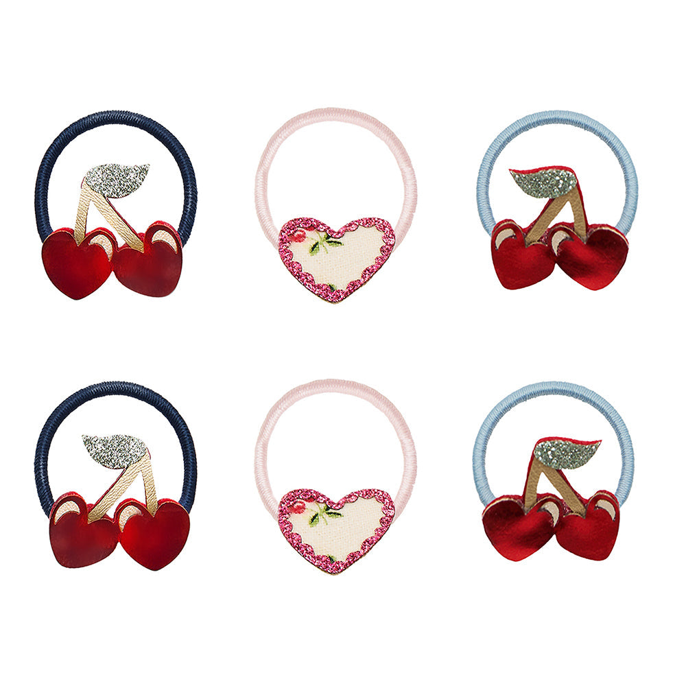 Mimi & Lula Red Cherries Mini 6'lı Lastik Toka