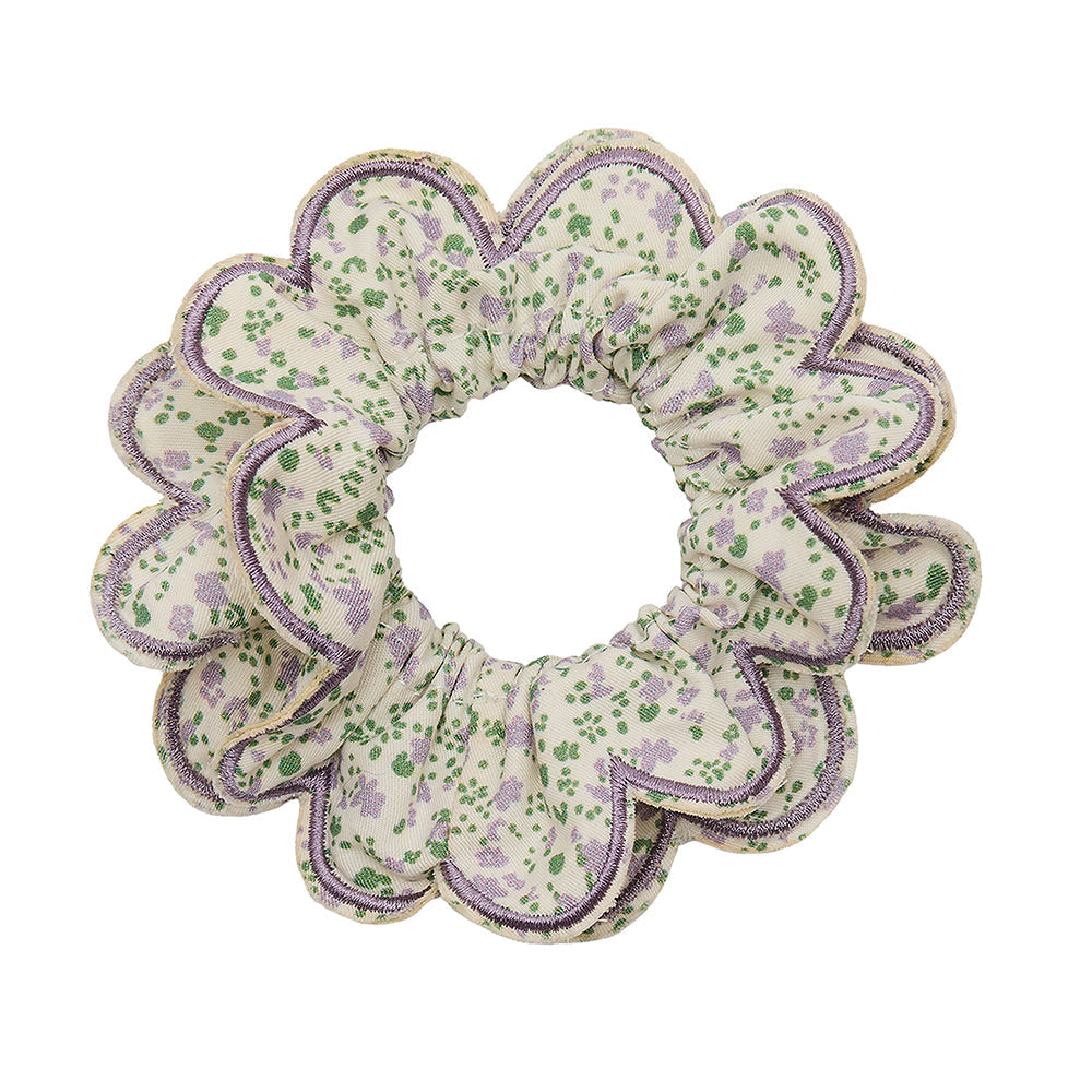 Mimi & Lula Scalloped Floral Scrunchie Lastik Toka