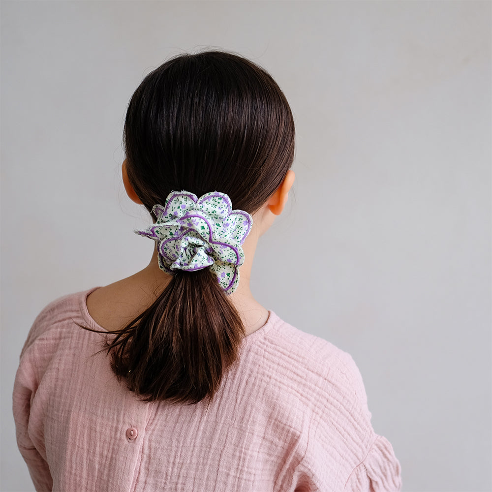 Mimi & Lula Scalloped Floral Scrunchie Lastik Toka
