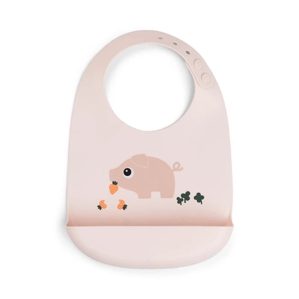 Done by Deer - Tiny Farm - Silikon Mama Önlüğü - Pembe