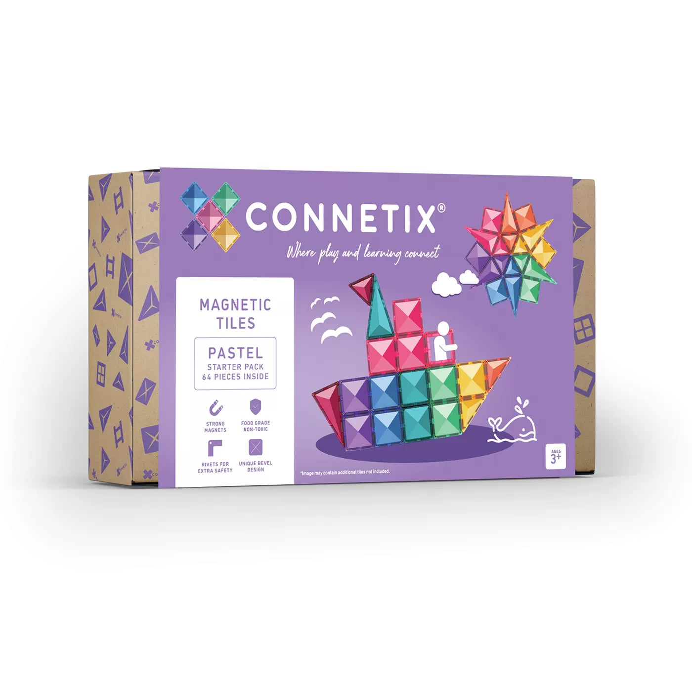 Connetix Pastel Starter Pack Manyetik Bloklar - 64 Parça