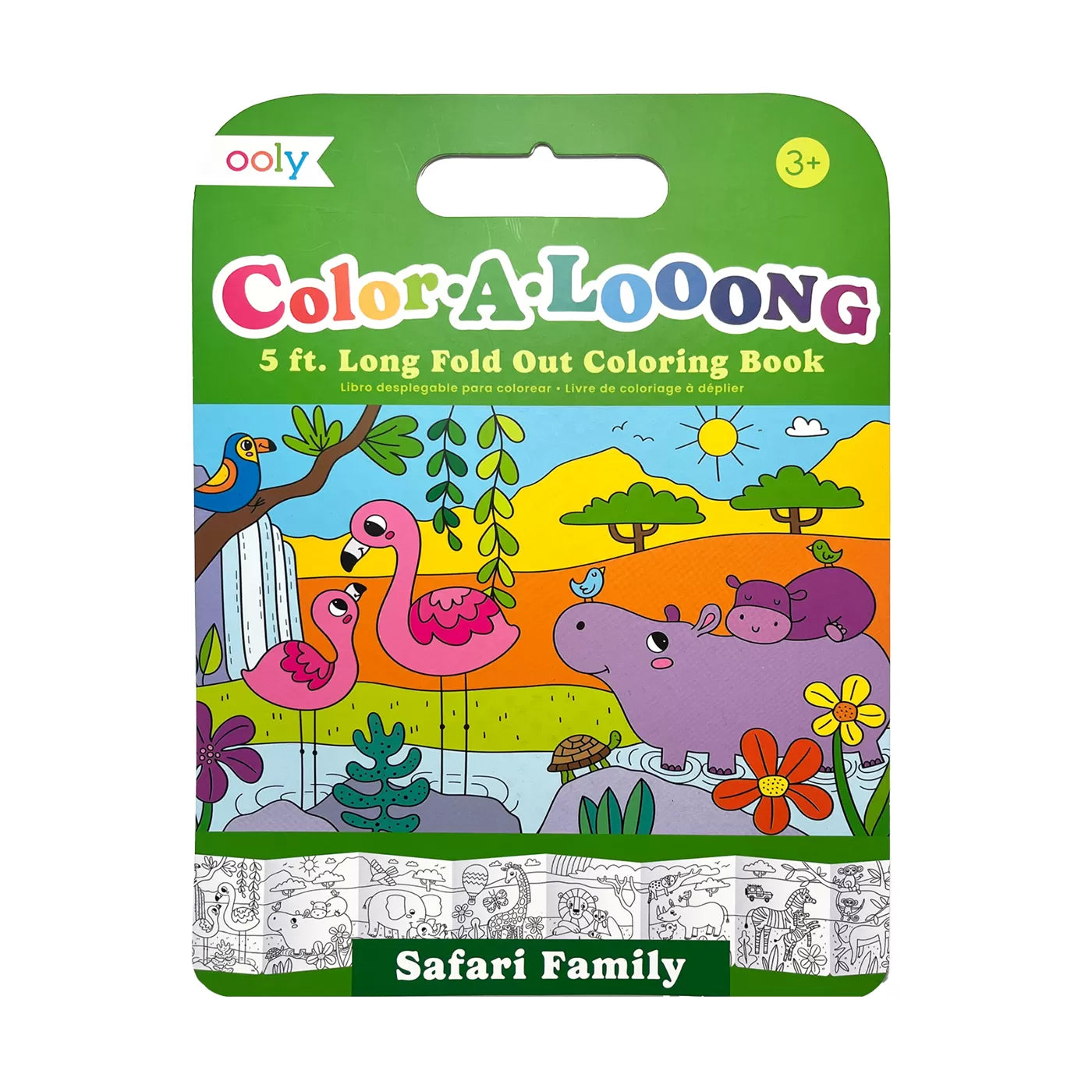Ooly Color-A-Looong: Fold Out Boyama Kitabı - Safari Family