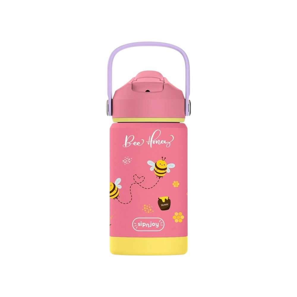 KidsnJoy | FlipSip Çocuk Su Termosu 360 ml | Bee Honey