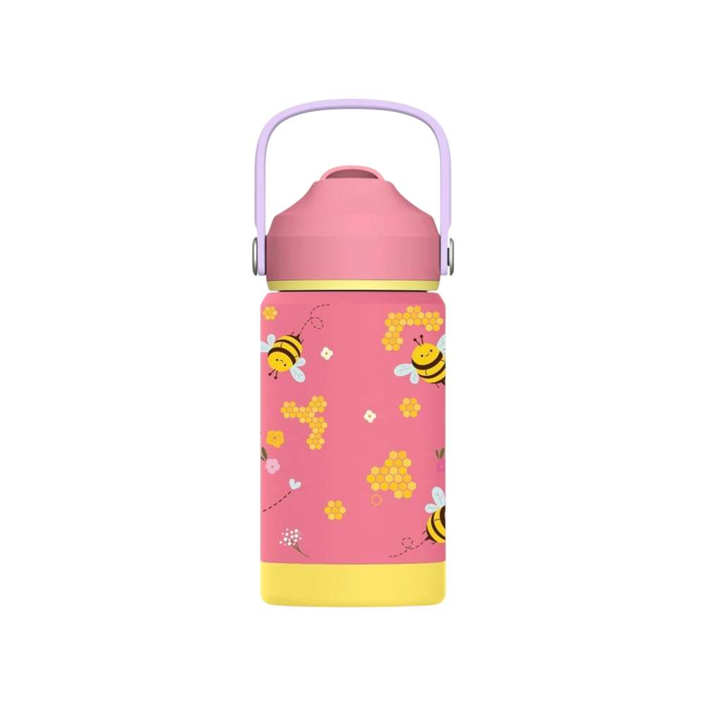 KidsnJoy | FlipSip Çocuk Su Termosu 360 ml | Bee Honey
