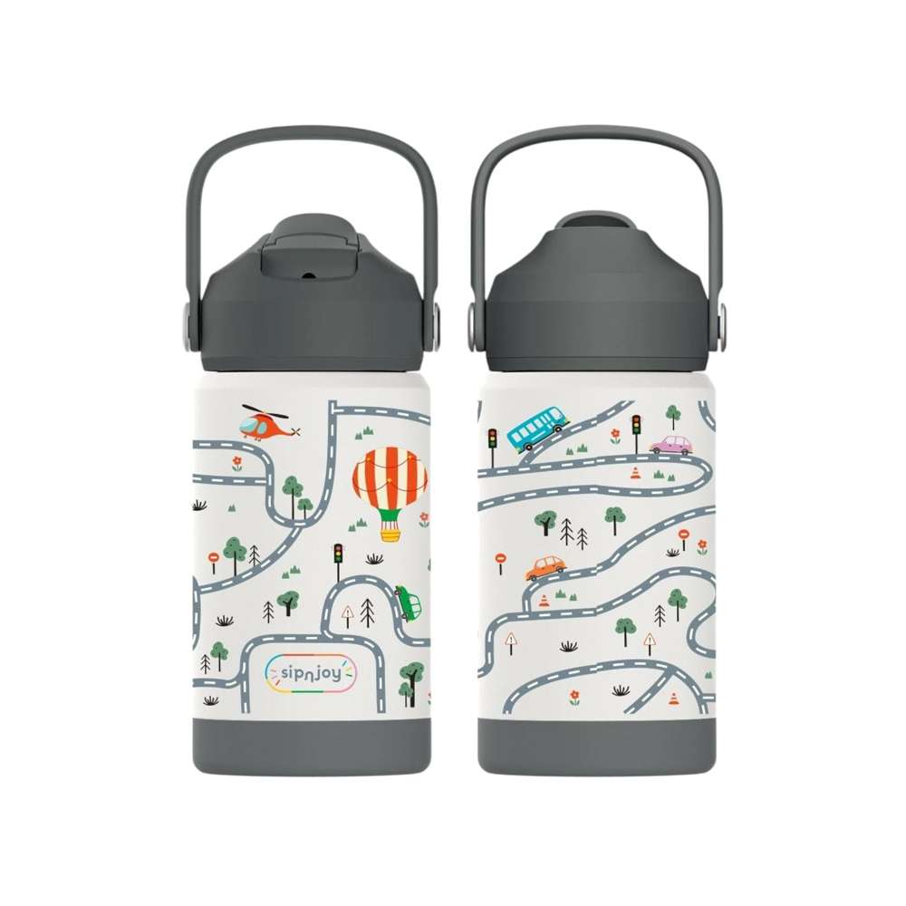 KidsnJoy FlipSip Çocuk Su Termosu 360 ml | Adventure Trails