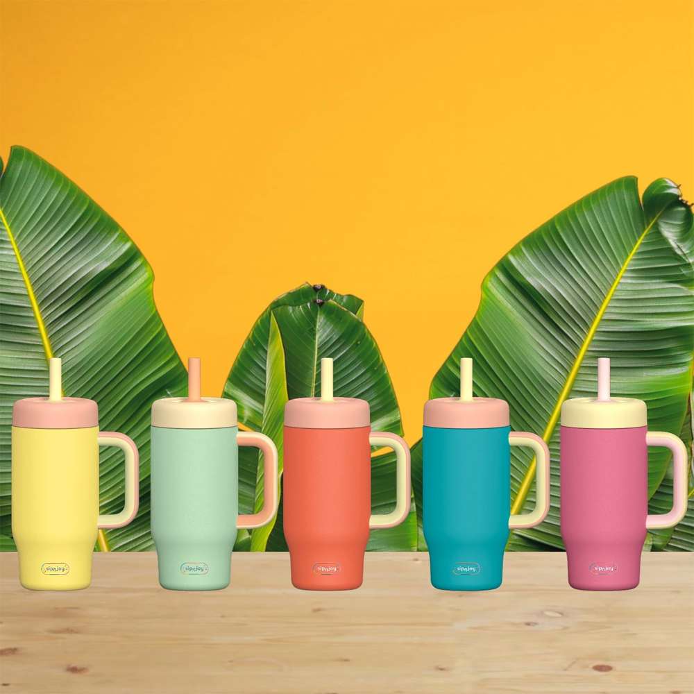 KidsnJoy HandleHug Tumbler 550 ml | Sarı