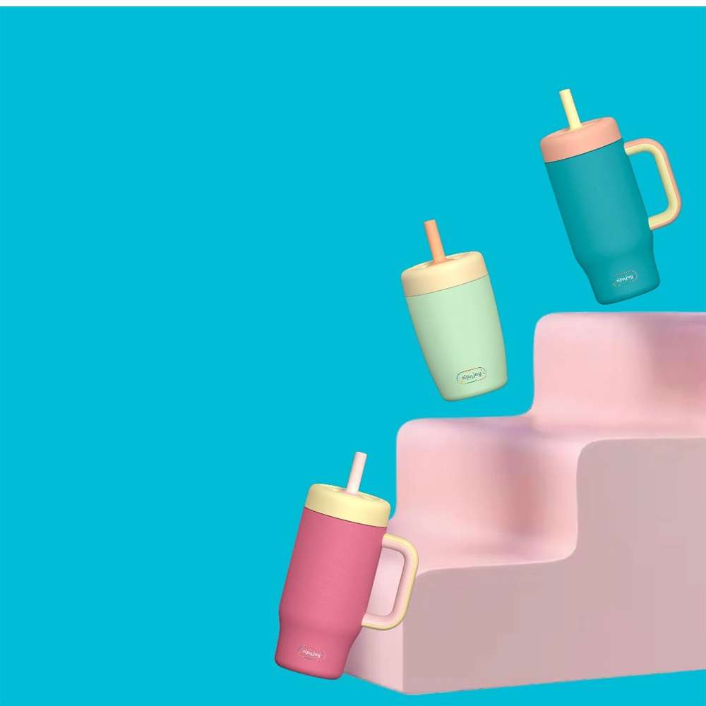 KidsnJoy HandleHug Tumbler 550 ml | Pembe
