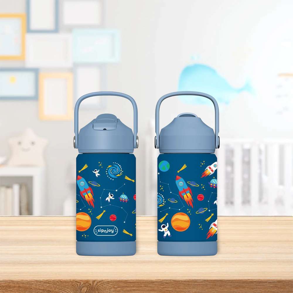 KidsnJoy FlipSip Çocuk Su Termosu 360 ml | Star Explorer