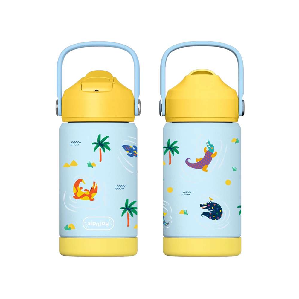 KidsnJoy FlipSip Çocuk Su Termosu 360 ml | Snappy Croc