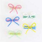 Meri Meri - Beaded Bow Hair Clips - Boncuklu Fiyonklu Saç Tokaları - 5 Adet