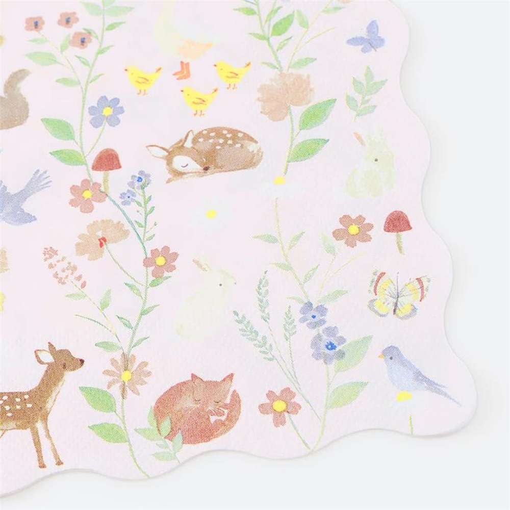 Meri Meri - Little Animals Large Napkins - Minik Hayvanlar Peçeteler - L - 16 Adet