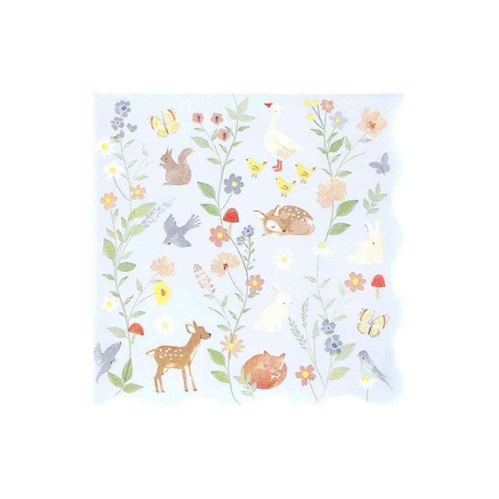 Meri Meri - Little Animals Large Napkins - Minik Hayvanlar Peçeteler - L - 16 Adet