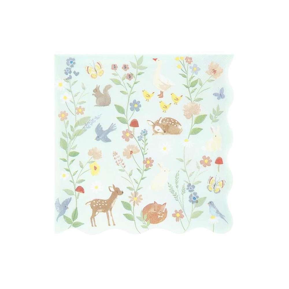 Meri Meri - Little Animals Large Napkins - Minik Hayvanlar Peçeteler - L - 16 Adet