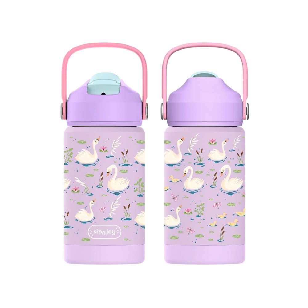 KidsnJoy FlipSip Çocuk Su Termosu 360 ml | Swan Harmony
