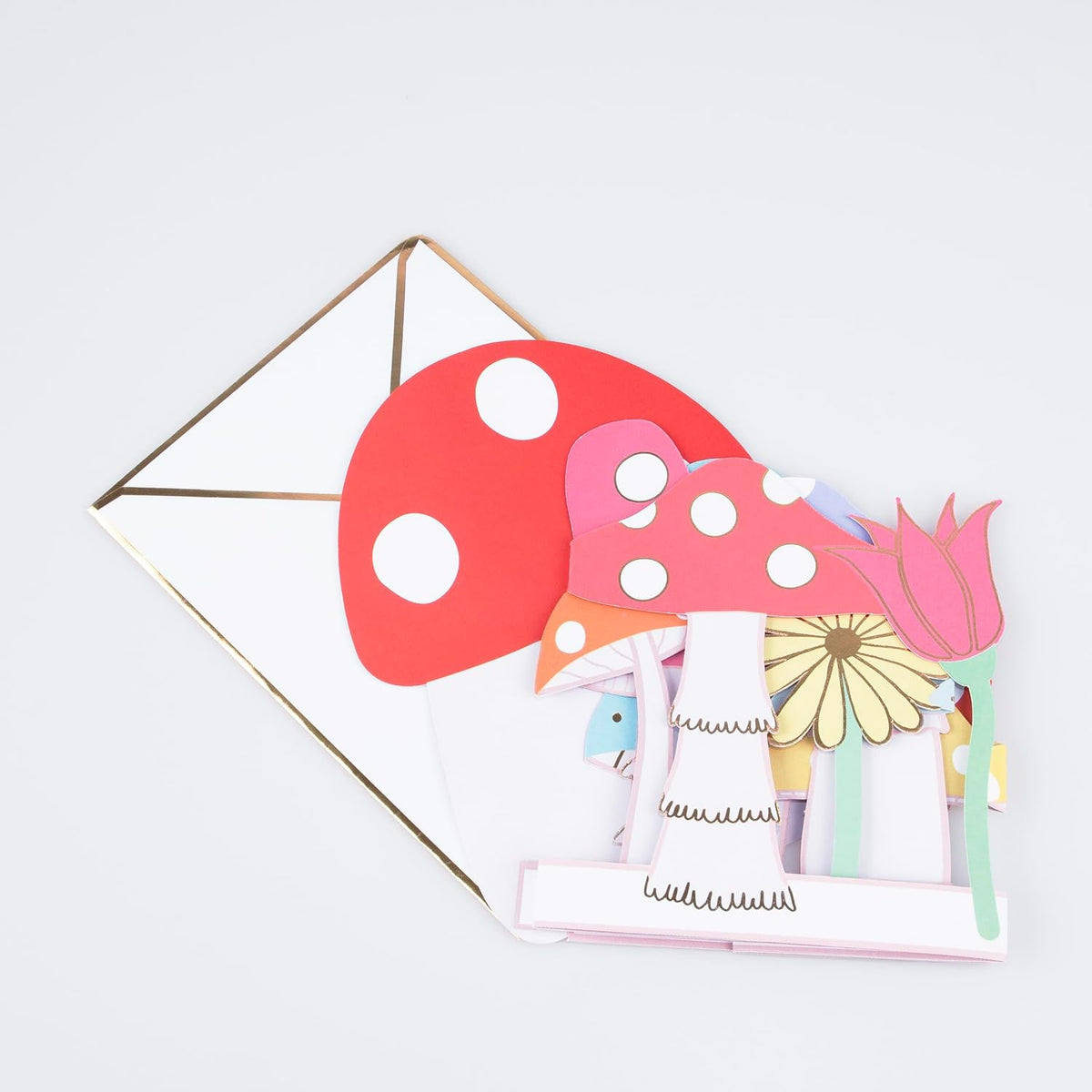 Meri Meri - Mushroom Concertina Card - Mantar Tebrik Kartı