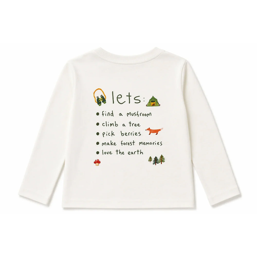 Miela Kids Camp Checklist Uzun Kollu T-shirt Beyaz