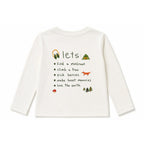 Miela Kids Camp Checklist Uzun Kollu T-shirt Beyaz