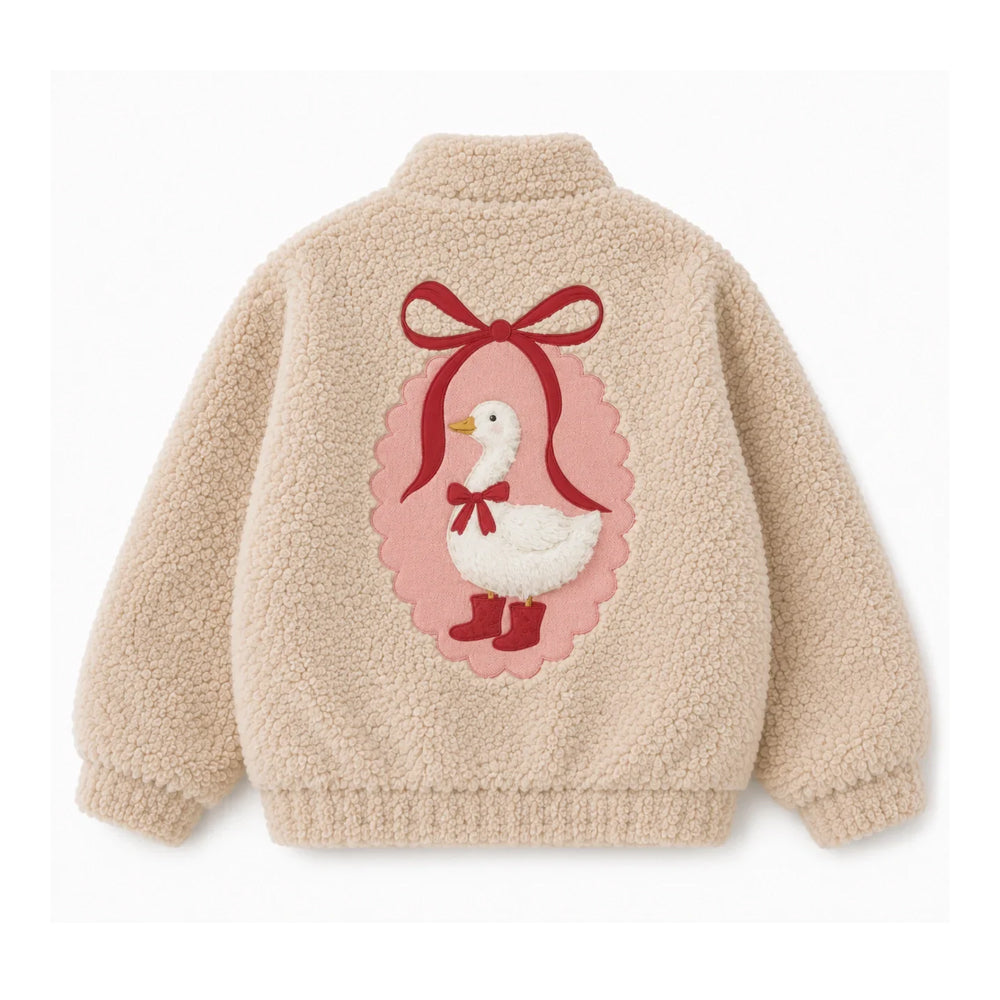Miela Kids Maison Goose Peluş Bomber Ceket - Bej