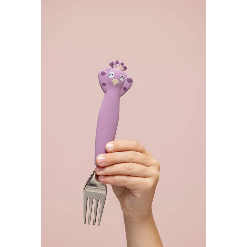 Trixie Mrs. Peacock - Silikon Çatal Kaşık ve Bıçak Seti