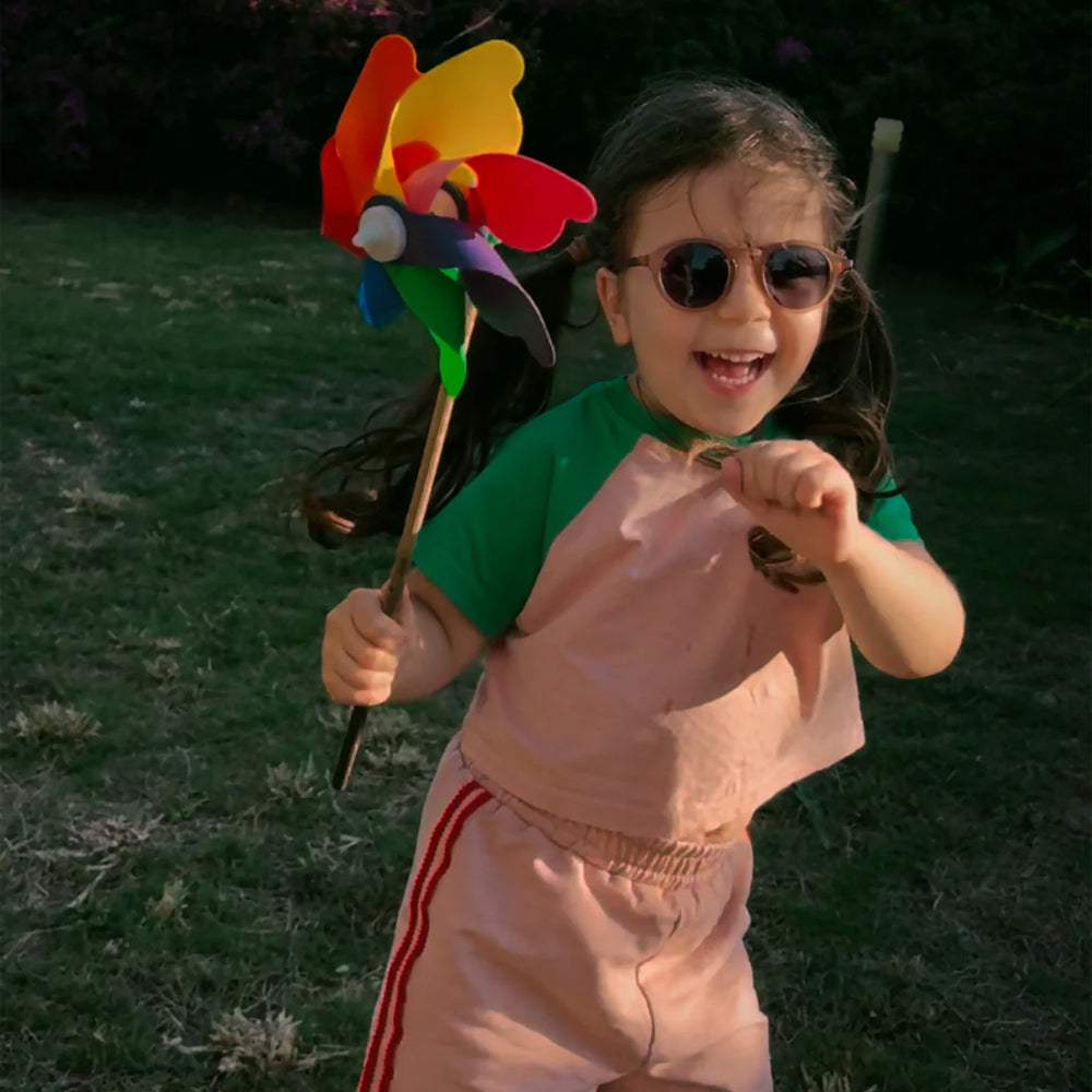 Miela Kids JAM Kontrast Detaylı Kız Çocuk Oversize Crop Tişört