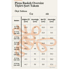 Miela Kids Pizza Baskılı Oversize Tişört ve Şort Takım