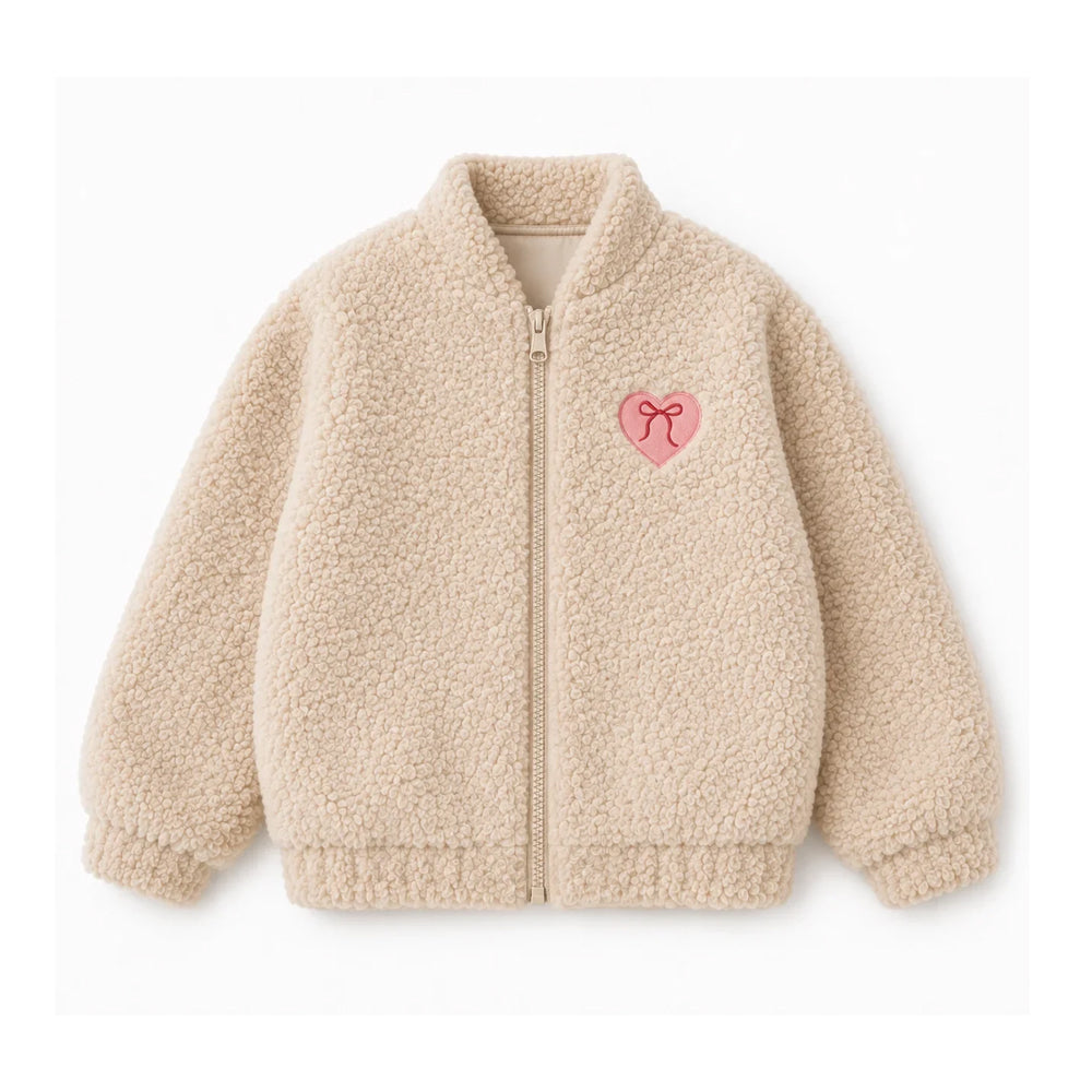 Miela Kids Maison Goose Peluş Bomber Ceket - Bej
