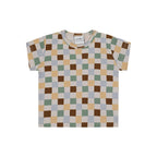 Antebies Pastel Damalar Kısa Kollu Tshirt Şort Set