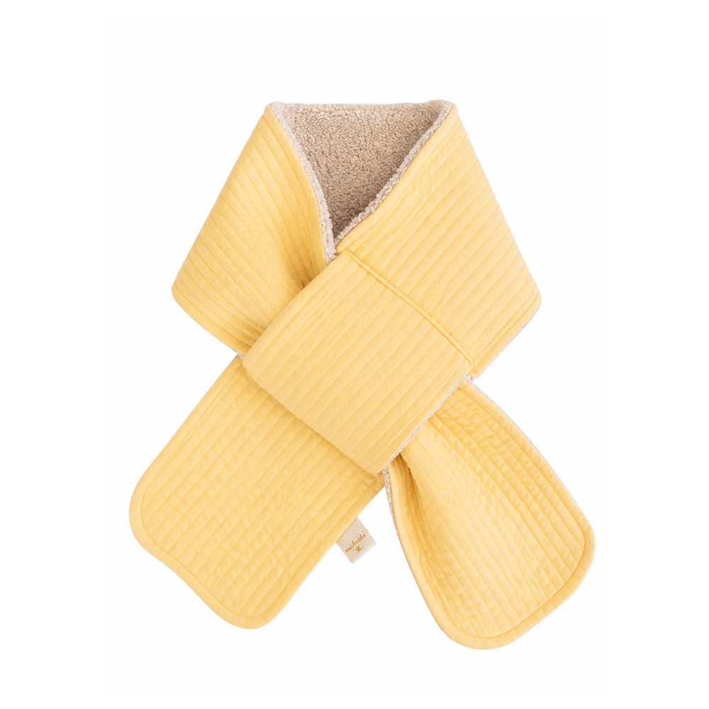 Miela Kids Çift taraflı Kapitone Atkı (Peluş Astarlı) - Açık Sarı / ONE SIZE