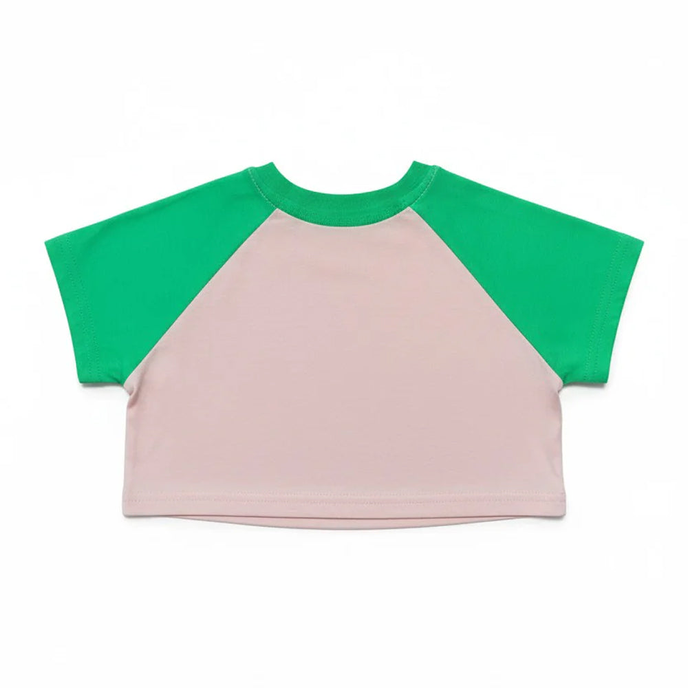 Miela Kids JAM Kontrast Detaylı Kız Çocuk Oversize Crop Tişört