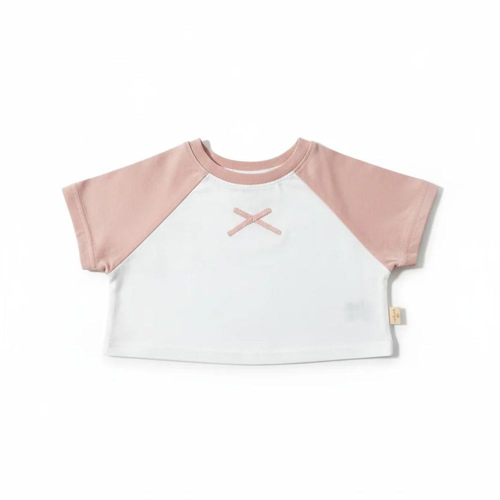 Miela Kids Kurdela Detaylı Kontrast Oversize Crop Tişört