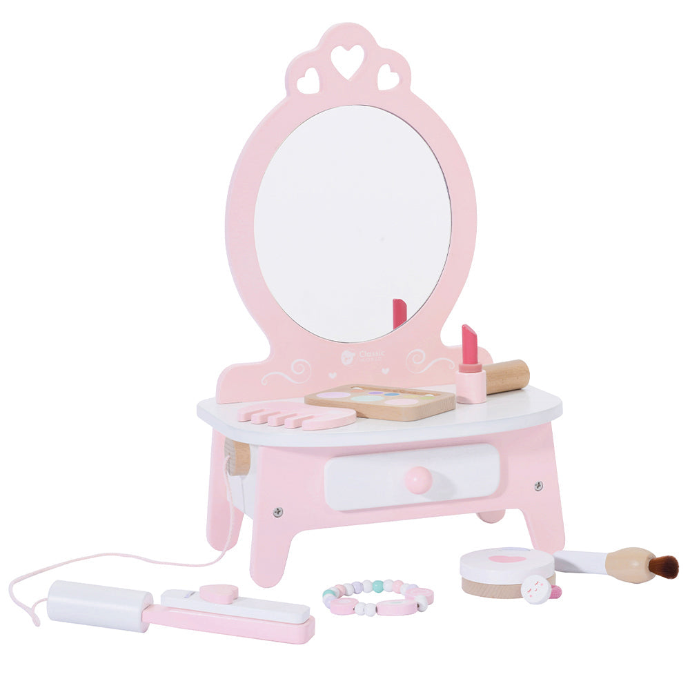 Classic World Ahşap Makyaj Masası - Pembe