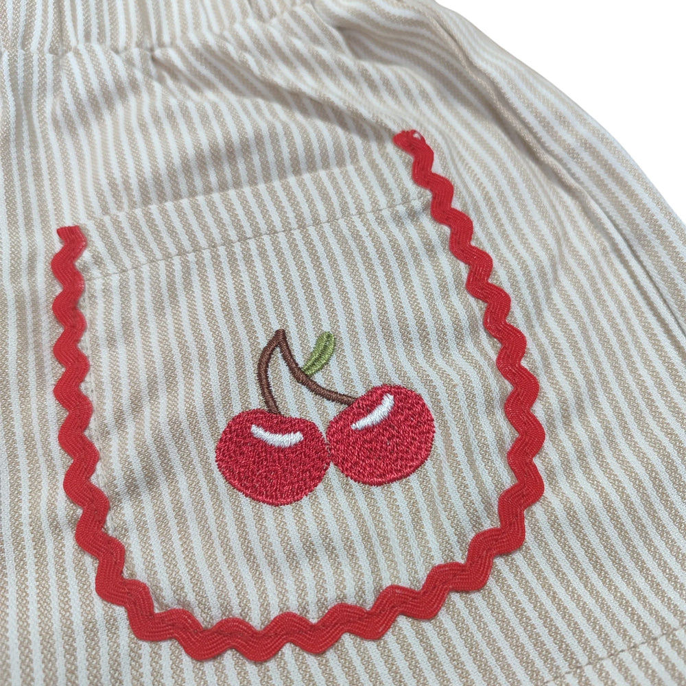 Miela Kids Fırfırlı Cherry Bluz ve Şort Takım