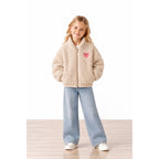 Miela Kids Maison Goose Peluş Bomber Ceket - Bej