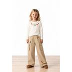 Miela Kids Charm Detaylı Uzun Kollu T-shirt Beyaz