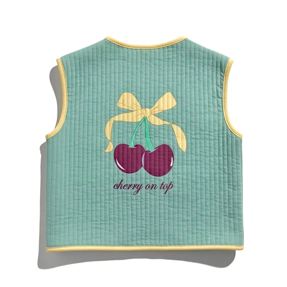 Miela Kids Cherry Kapitone Yelek Mint