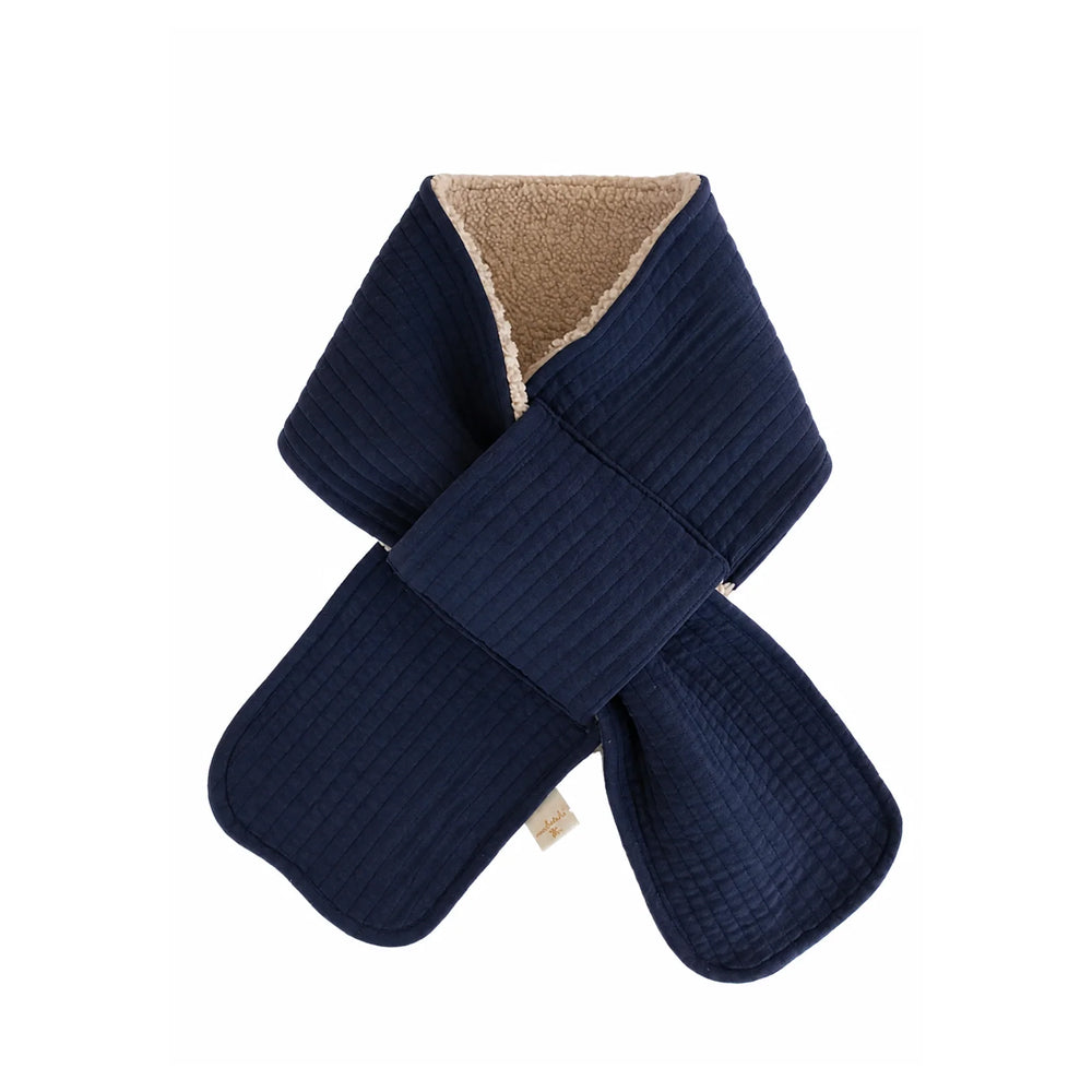 Miela Kids Çift taraflı Kapitone Atkı (Peluş Astarlı) - Lacivert / ONE SIZE