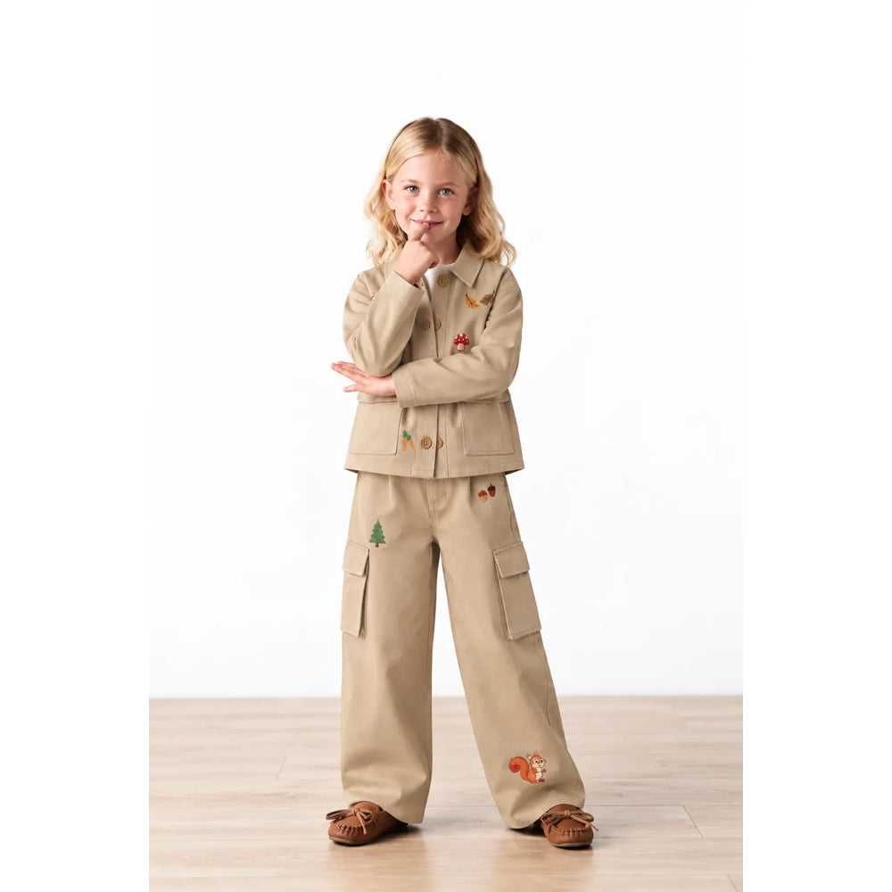 Miela Kids Woodland Gabardin Gömlek Ceket - Bej