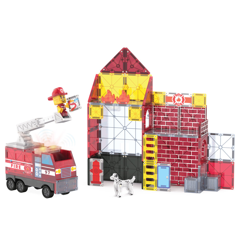 Magna Tiles Fire Station Manyetik Bloklar - 50 Parça