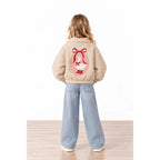 Miela Kids Maison Goose Peluş Bomber Ceket - Bej