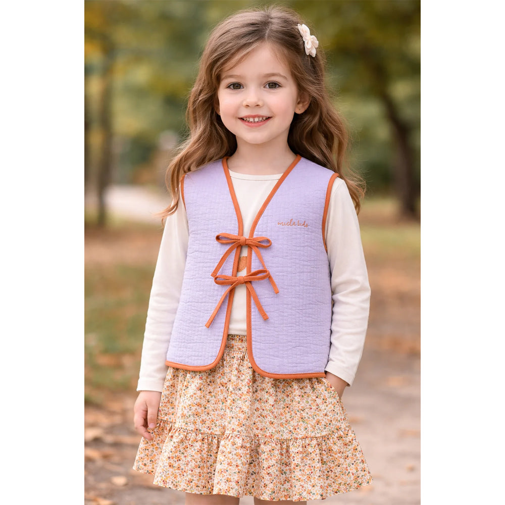 Miela Kids Dreams Kapitone Yelek Floral Lila