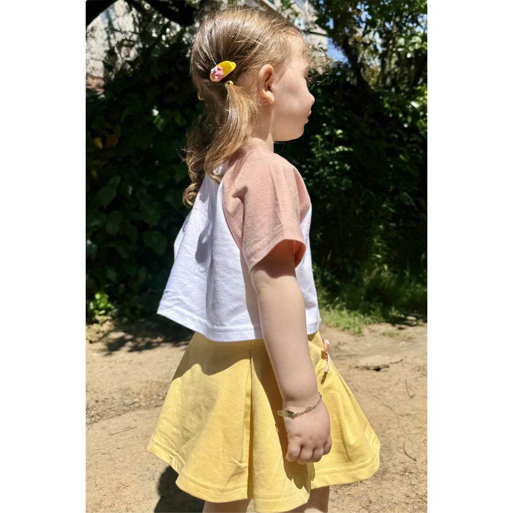 Miela Kids Kurdela Detaylı Etek - Butter Yellow
