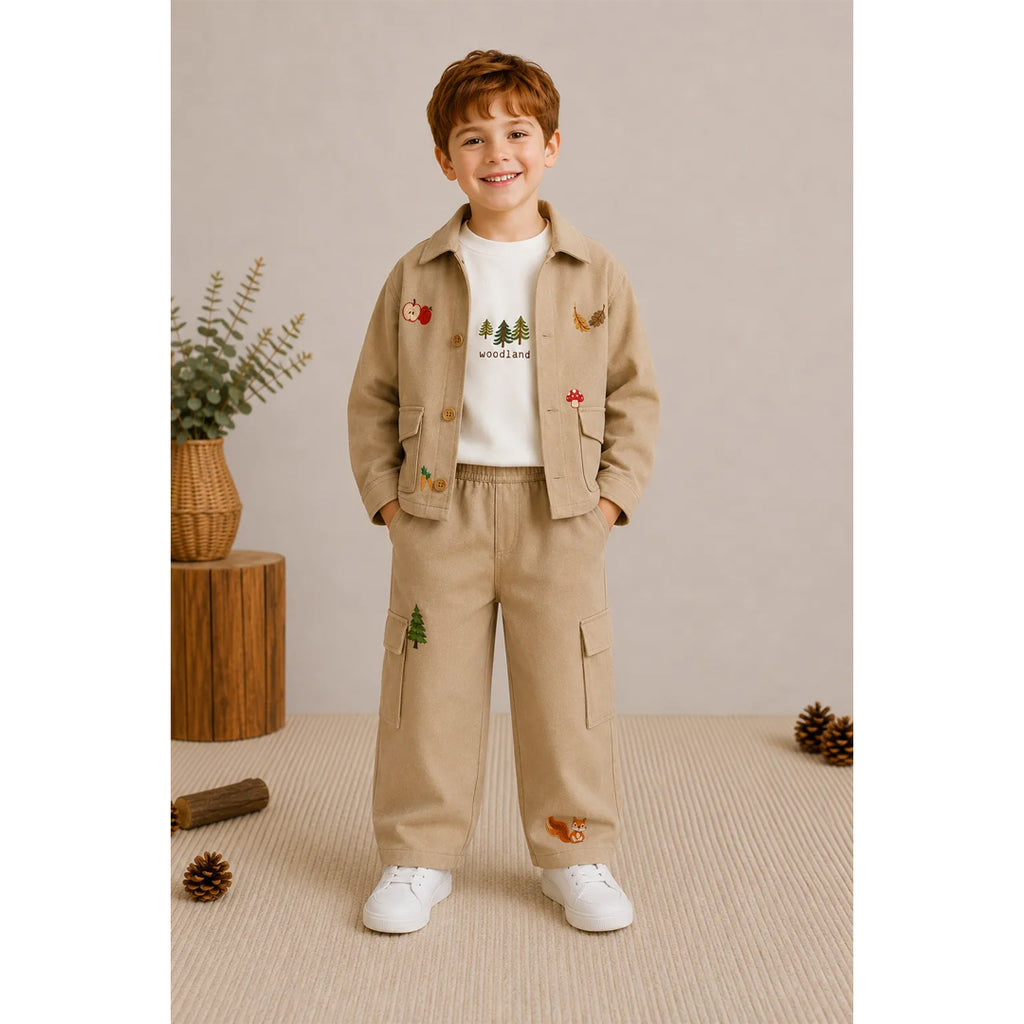 Miela Kids Tiny Stories Gabardin Kargo Bol Paça Pantolon - Bej