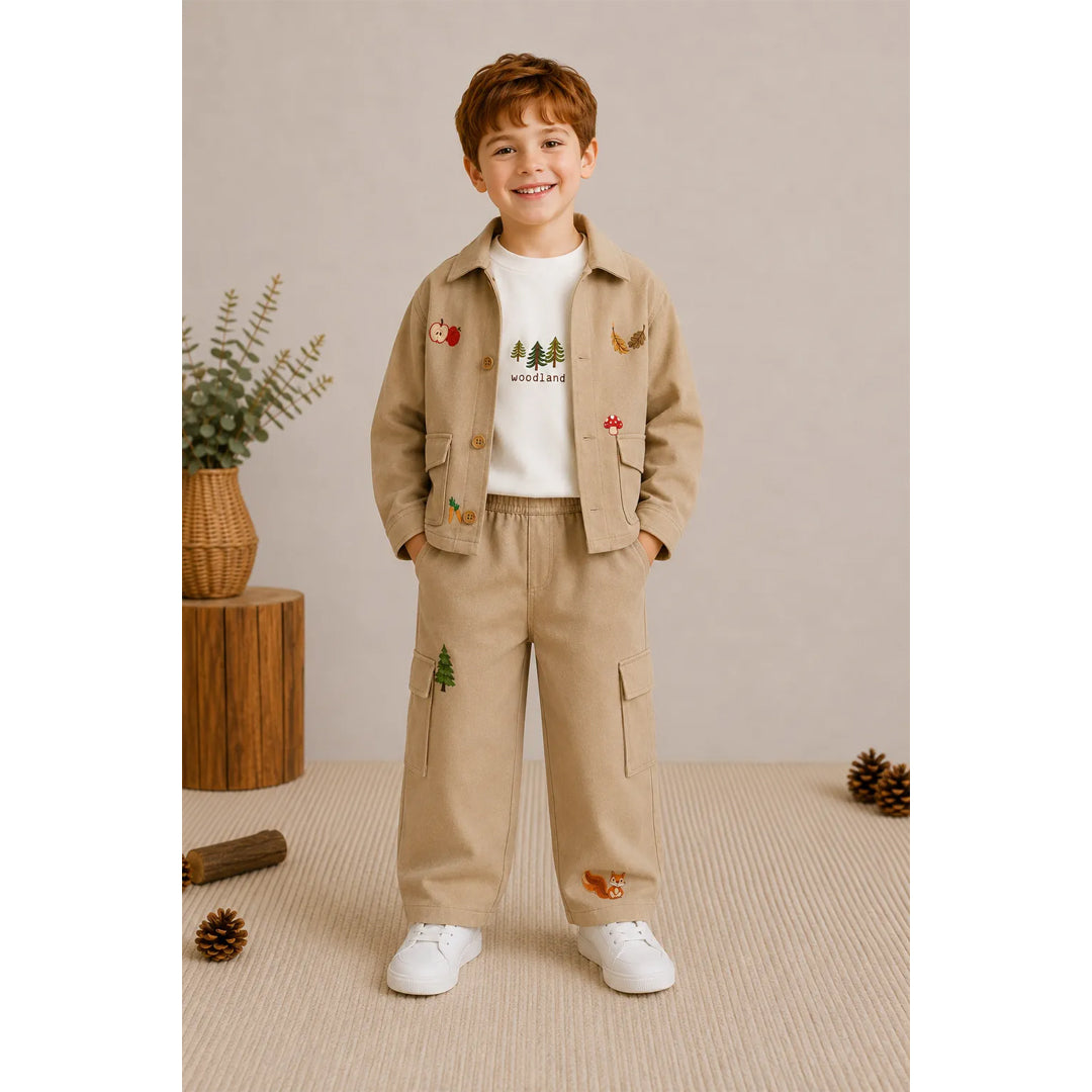 Miela Kids Tiny Stories Gabardin Kargo Bol Paça Pantolon - Bej
