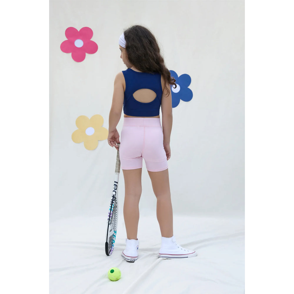 Miela Kids Tennis Club Kız Çocuk Biker Tayt - Candy Pink