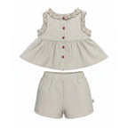 Miela Kids Fırfırlı Cherry Bluz ve Şort Takım