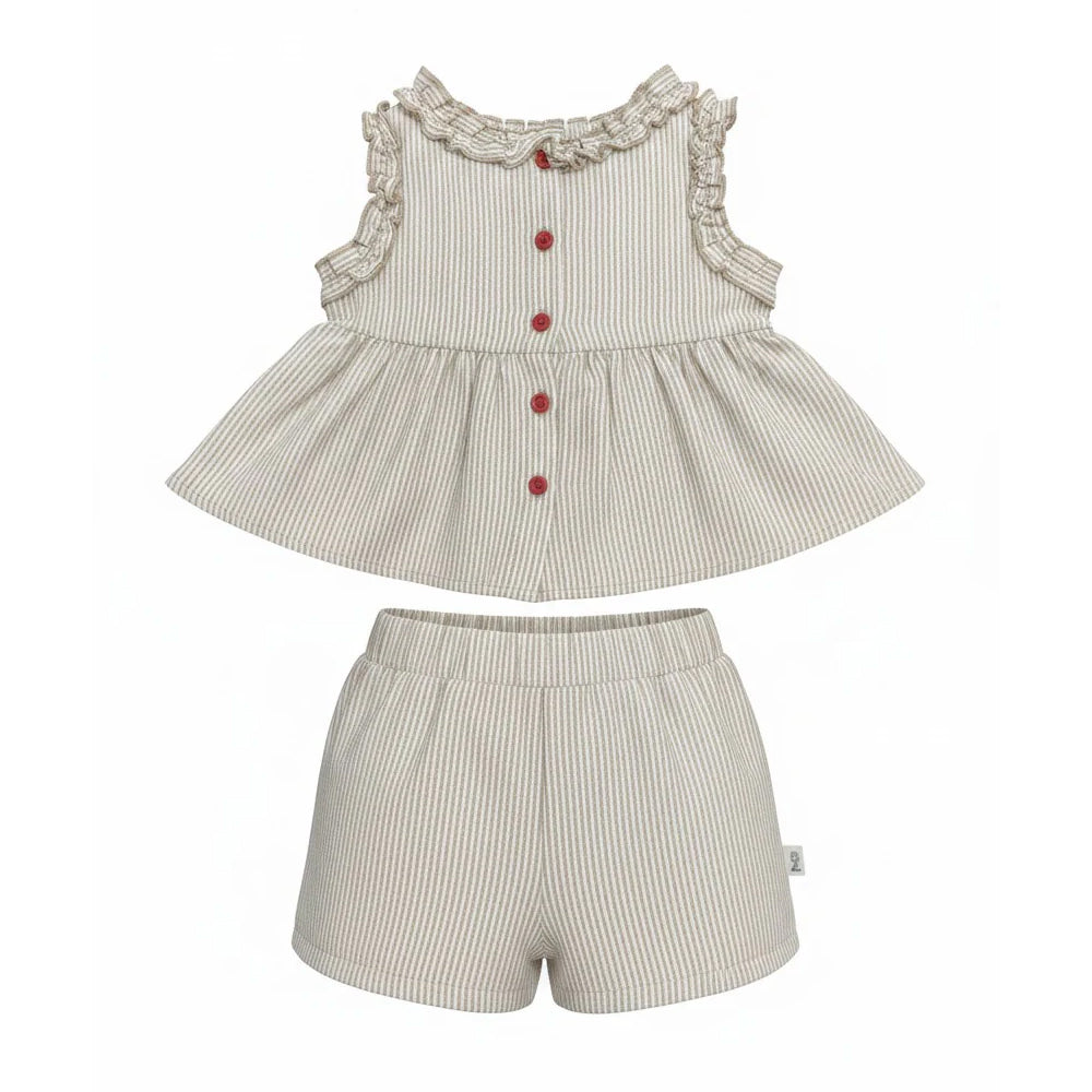 Miela Kids Fırfırlı Cherry Bluz ve Şort Takım