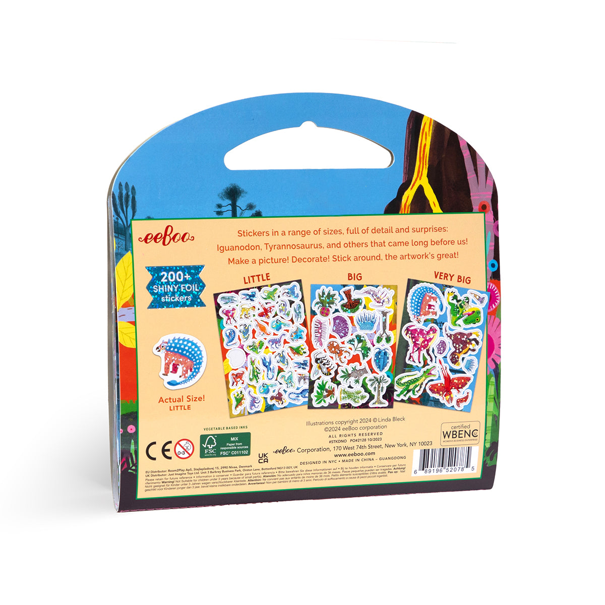 Eeboo Shiny Sticker Kitabı - Dinosaurs