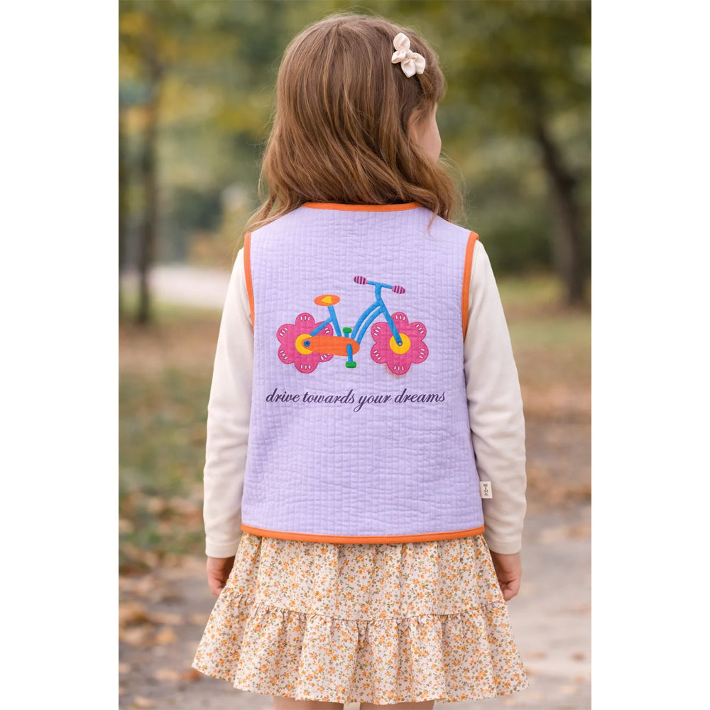 Miela Kids Dreams Kapitone Yelek Floral Lila