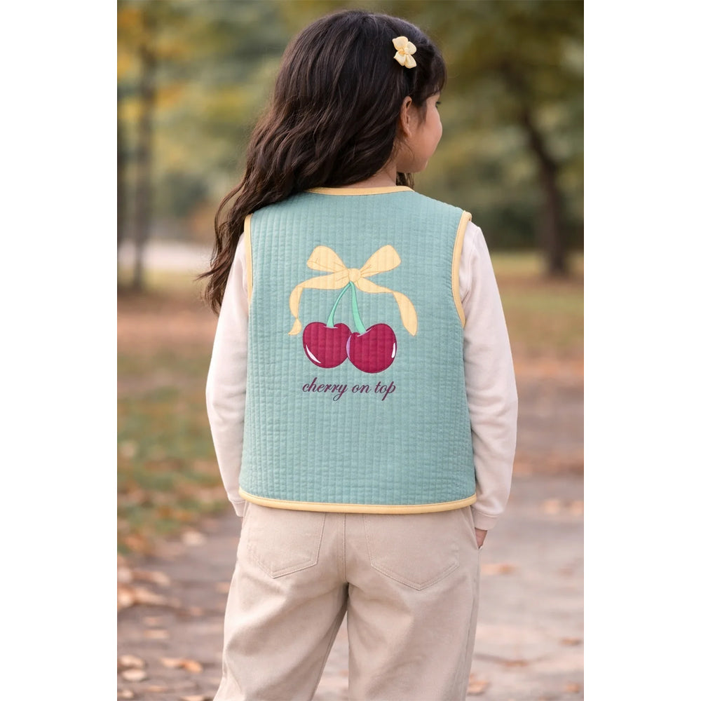 Miela Kids Cherry Kapitone Yelek Mint