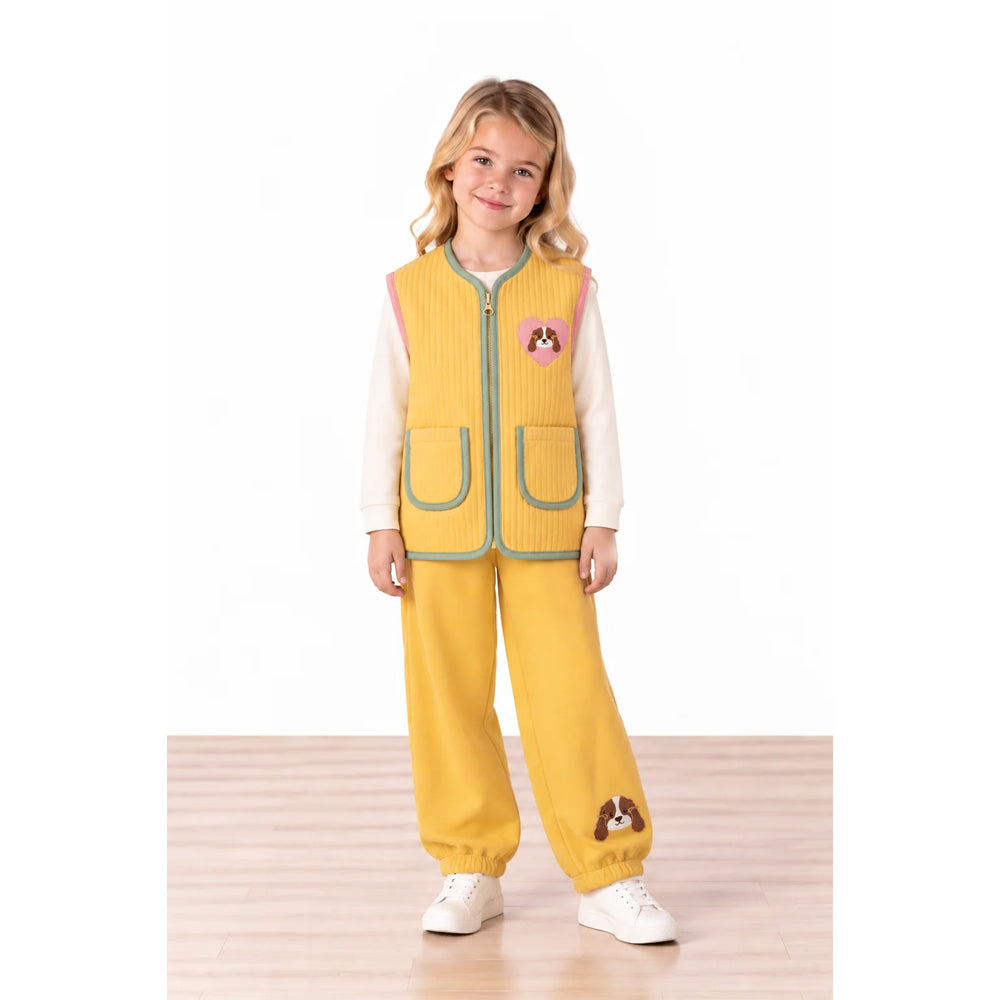 Miela Kids Love Dog Balon Kesim Eşofman Altı - Açık Sarı